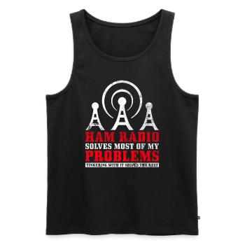 Amateurfunk-design Für Lizenzierte - Männer Premium Bio Tank Top - Schwarz - Vorne - Michal (187cm)