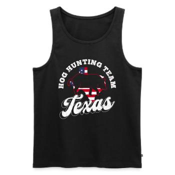 Schweinejagd Texas Design Für Wildschweinjäger - Men's Premium Organic Tank Top - black - Front - Michal (187cm)