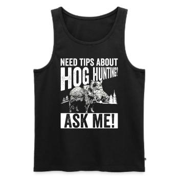 Schweinejagd-design Für - Men's Premium Organic Tank Top - black - Front - AI Model Male 178 light (178cm)