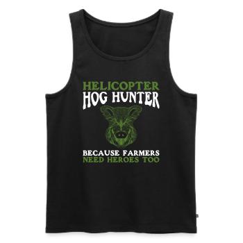 Hubschrauber-schweinejäger-design Für Die - Men's Premium Organic Tank Top - black - Front - AI Model Male 178 light (178cm)