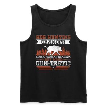 Hog Gunting Granddad Design Für Wildschweinjagd - Männer Premium Bio Tank Top - Schwarz - Vorne - Michal (187cm)