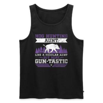 Schweinejagd Tante Design Für Die Wildschweinjagd - Men's Premium Organic Tank Top - black - Front - Michal (187cm)