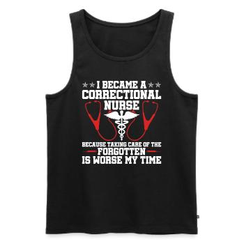 Gefängniskrankenpflege-design Für - Men's Premium Organic Tank Top - black - Front - AI Model Male 178 light (178cm)
