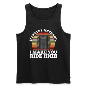 Aufzugsmechaniker-design Für Aufzugsinspektor - Men's Premium Organic Tank Top - black - Front - Michal (187cm)