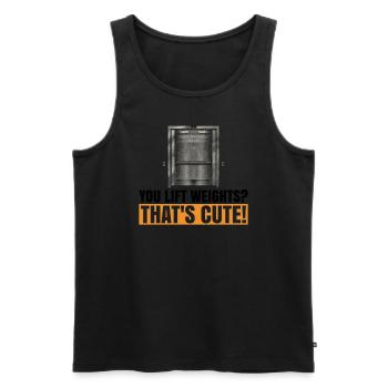 Aufzugsmechaniker-design Für Einen - Men's Premium Organic Tank Top - black - Front - AI Model Male 178 light (178cm)
