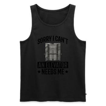 Aufzug Istaller Design Für Elvator Mechaniker - Men's Premium Organic Tank Top - black - Front - AI Model Male 178 light (178cm)