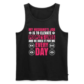 Aufzugsmechaniker-design Für Eine - Men's Premium Organic Tank Top - black - Front - AI Model Male 178 light (178cm)