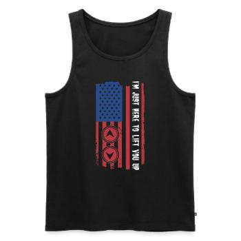 Patriotisches Aufzugsmechanik-design Für - Men's Premium Organic Tank Top - black - Front - Michal (187cm)