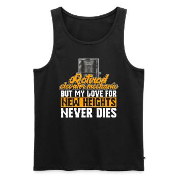 Pensioniertes Aufzugsmechaniker-design Für - Men's Premium Organic Tank Top - black - Front - Michal (187cm)