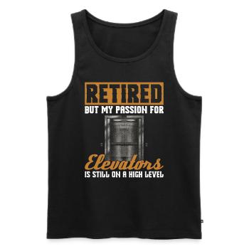 Pensioniertes Aufzugsmechaniker-design Für Einen - Men's Premium Organic Tank Top - black - Front - Michal (187cm)