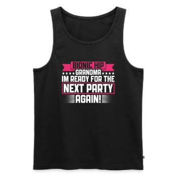 Umgebautes Hüft-oma-design Für Eine Person Nach - Men's Premium Organic Tank Top - black - Front - AI Model Male 178 light (178cm)