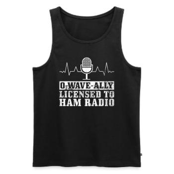 Lizenziertes Amateurfunk-enthusiasten-design Für - Männer Premium Bio Tank Top - Schwarz - Vorne - Michal (187cm)