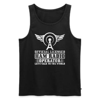 Lizenziertes Amateurfunker-design Für - Männer Premium Bio Tank Top - Schwarz - Vorne - Michal (187cm)
