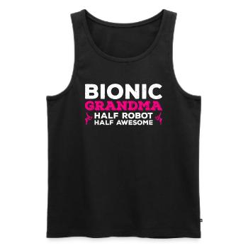 Bionisches Hüft-oma-design Für Einen Überlebenden - Débardeur bio Premium Homme - noir - Devant - Michal (187cm)
