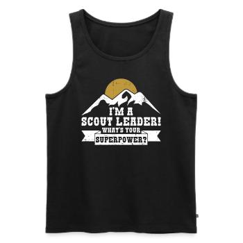 Pfadfinderleiter-design Für Einen Jungenmeister, - Men's Premium Organic Tank Top - black - Front - AI Model Male 178 light (178cm)