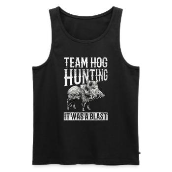 Schweinejagd-design Für Die Wildschweinjagd - Männer Premium Bio Tank Top - Schwarz - Vorne - Michal (187cm)