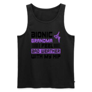 Umgebautes Hüft-oma-design Für Eine Oma Nach Einer - Men's Premium Organic Tank Top - black - Front - AI Model Male 178 light (178cm)