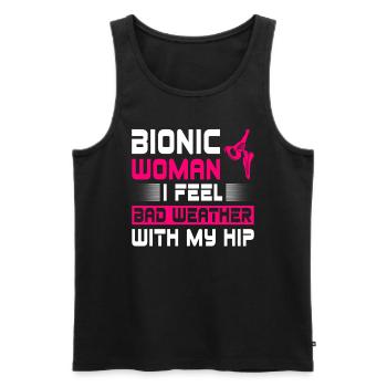 Hüftersatz-op-design Für Bionische Hüftfrau - Men's Premium Organic Tank Top - black - Front - Michal (187cm)