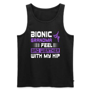Bionic Hip Oma Design Für Eine Bionic Aftermarket - Männer Premium Bio Tank Top - Schwarz - Vorne - AI Model Male 178 light (178cm)
