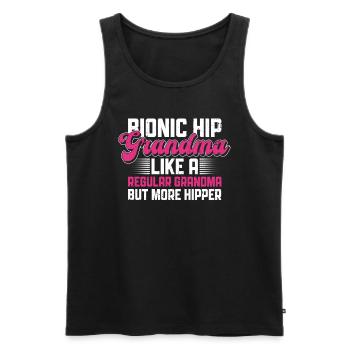 Bionisches Hüft-oma-design Für Die Genesung Nach - Men's Premium Organic Tank Top - black - Front - AI Model Male 178 light (178cm)