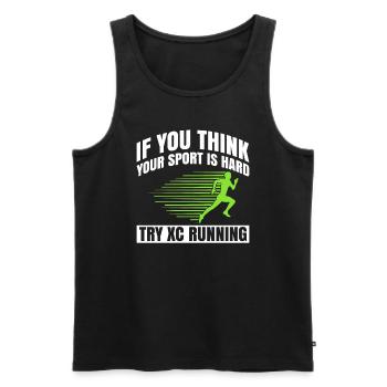 Xc-laufdesign Für Einen Xc-läufer Und Cc-läufer - Männer Premium Bio Tank Top - Schwarz - Vorne - Michal (187cm)