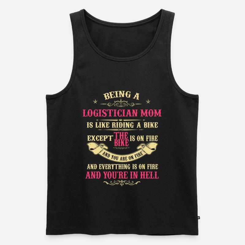 Logistiker Mutter, Logistiker Mutter - Männer Premium Bio Tank Top - Schwarz