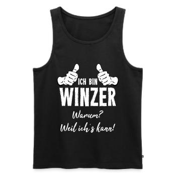 Winzer - Männer Premium Bio Tank Top - Schwarz - Vorne - AI Model Male 178 light (178cm)
