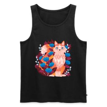 Fuchs in den Blumen T-Shirt - Männer Premium Bio Tank Top - Schwarz - Vorne - AI Model Male 178 light (178cm)