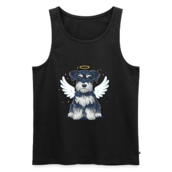 Schnauzer miniature comme ange - Débardeur bio Premium Homme - noir - Devant - Michal (187cm)