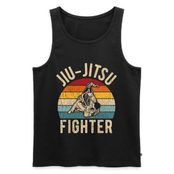 Brazilian Jiu Jitsu gift BJJ retro sun - Men's Premium Organic Tank Top - black - Front - AI Model Male 178 light (178cm)