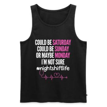 Krankenschwester Nachtschicht - Männer Premium Bio Tank Top - Schwarz - Vorne - AI Model Male 178 light (178cm)