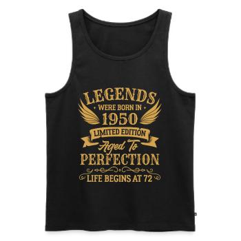 Légendes sont nées en 1950 édition limitée - Débardeur bio Premium Homme - noir - Devant - Michal (187cm)