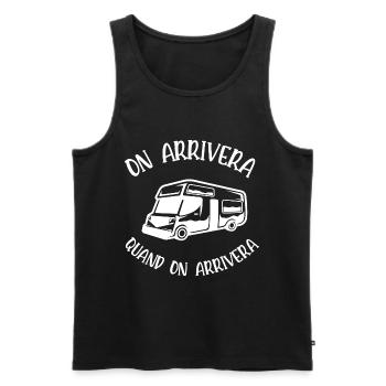 on arrivera quand on arrivera - Débardeur bio Premium Homme - noir - Devant - Michal (187cm)