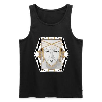 Boho-style face - Men's Premium Organic Tank Top - black - Front - AI Model Male 178 light (178cm)