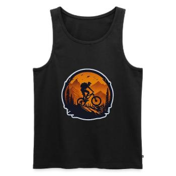 Mountainbiking downhill - Männer Premium Bio Tank Top - Schwarz - Vorne - Michal (187cm)