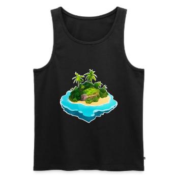 Island in the tropics - Men's Premium Organic Tank Top - black - Front - AI Model Male 178 light (178cm)