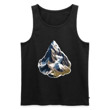 Berg - Männer Premium Bio Tank Top - Schwarz - Vorne - Michal (187cm)