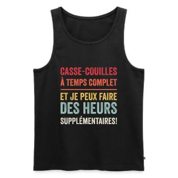 Casse Couilles à Temps Complet - Débardeur bio Premium Homme - noir - Devant - AI Model Male 178 light (178cm)