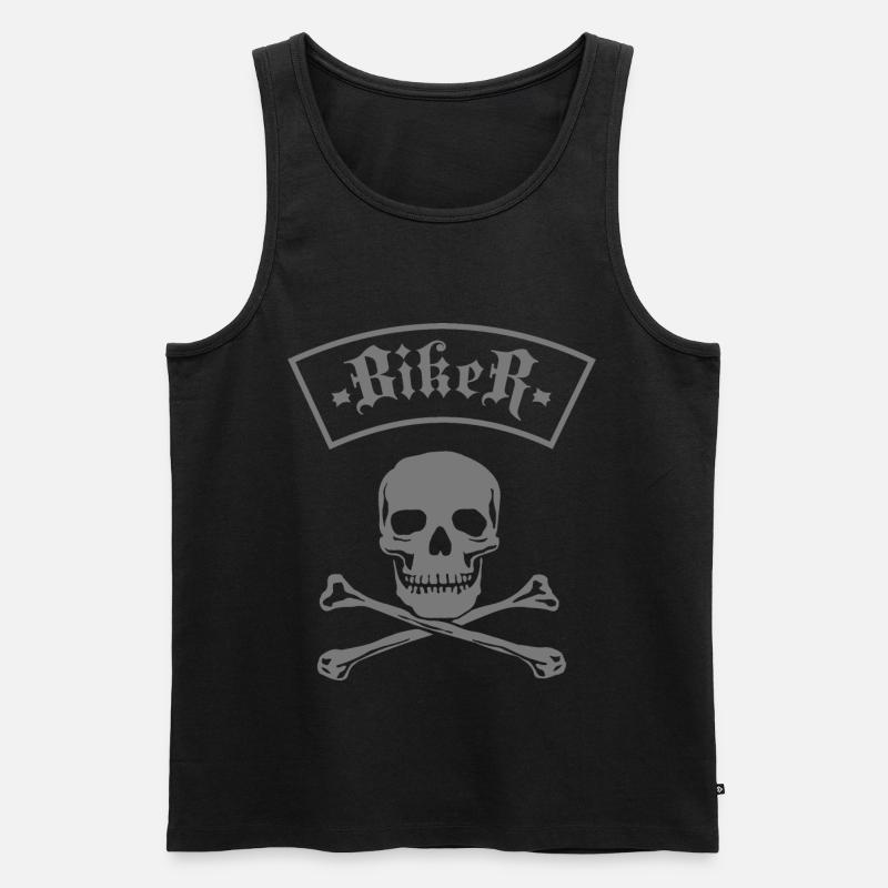 Biker Skull & Bones - Men's Premium Organic Tank Top - black