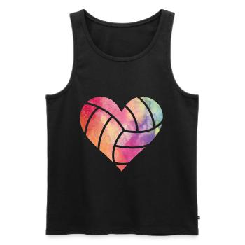 Volleyball Heart - Men's Premium Organic Tank Top - black - Front - Michal (187cm)