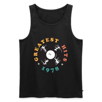 1978 Musik Geschenk - Men's Premium Organic Tank Top - black - Front - AI Model Male 178 light (178cm)