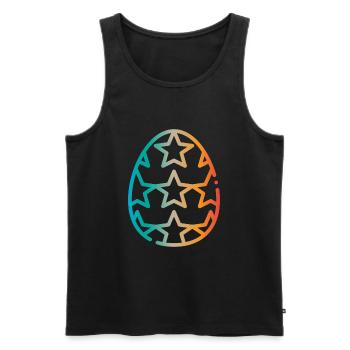 Buntes Osterei Sternen Design - Männer Premium Bio Tank Top - Schwarz - Vorne - AI Model Male 178 light (178cm)