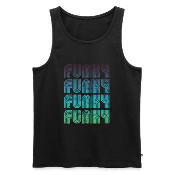 Funky Vintage - Men's Premium Organic Tank Top - black - Front - AI Model Male 178 light (178cm)
