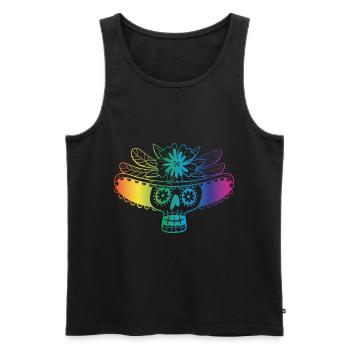 5 de mayo Totenkopf - Männer Premium Bio Tank Top - Schwarz - Vorne - AI Model Male 178 light (178cm)