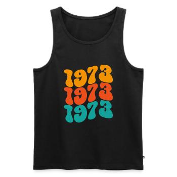 1973 Vintage - Männer Premium Bio Tank Top - Schwarz - Vorne - Michal (187cm)