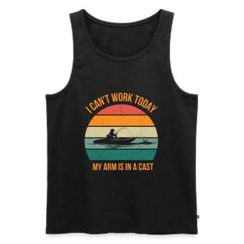 I Can't Work Today My Arm Is In A Cast Fisherman - Men's Premium Organic Tank Top - black - Front - Michal (187cm)