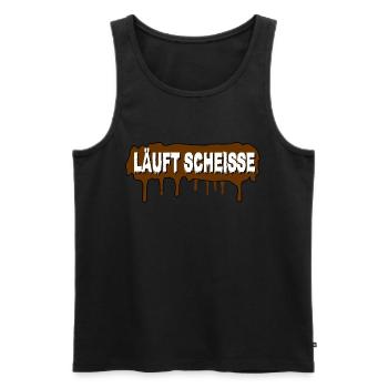 Läuft Scheiße - Männer Premium Bio Tank Top - Schwarz - Vorne - AI Model Male 178 light (178cm)