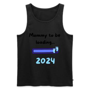 Maman chargement 2024 Garçon - Débardeur bio Premium Homme - noir - Devant - AI Model Male 178 light (178cm)