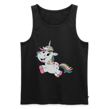 Unicorn - Men's Premium Organic Tank Top - black - Front - Michal (187cm)
