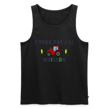 J'peux pas j'ai moisson - Débardeur bio Premium Homme - noir - Devant - AI Model Male 178 light (178cm)